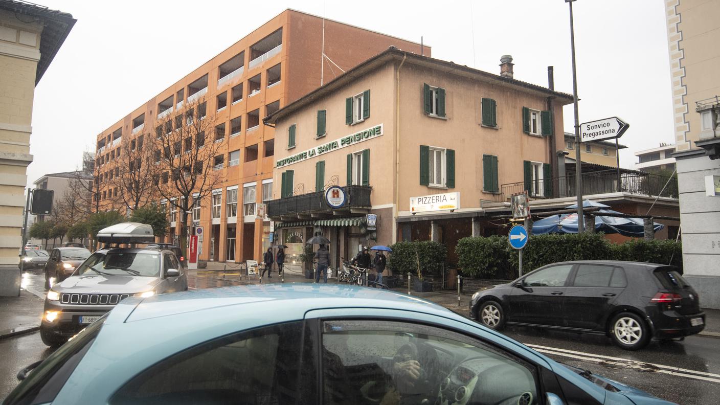 La pensione a Viganello dove si sono svolti i fatti
