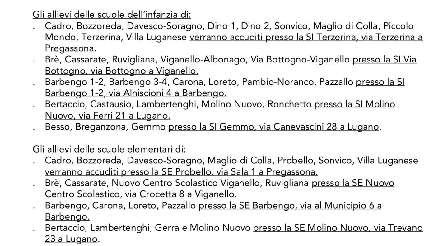 Comunicato stampa del Municipio di Lugano