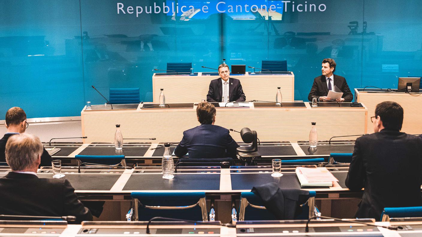 Un'immagine scattata questo pomeriggio a Bellinzona