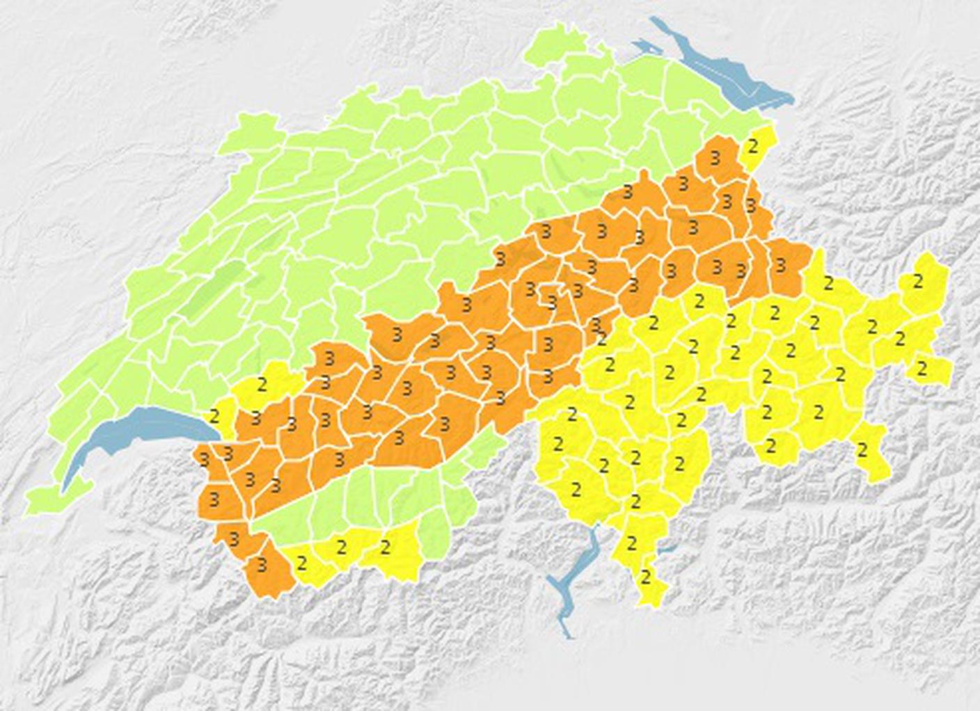 Allerta sulla Svizzera italiana