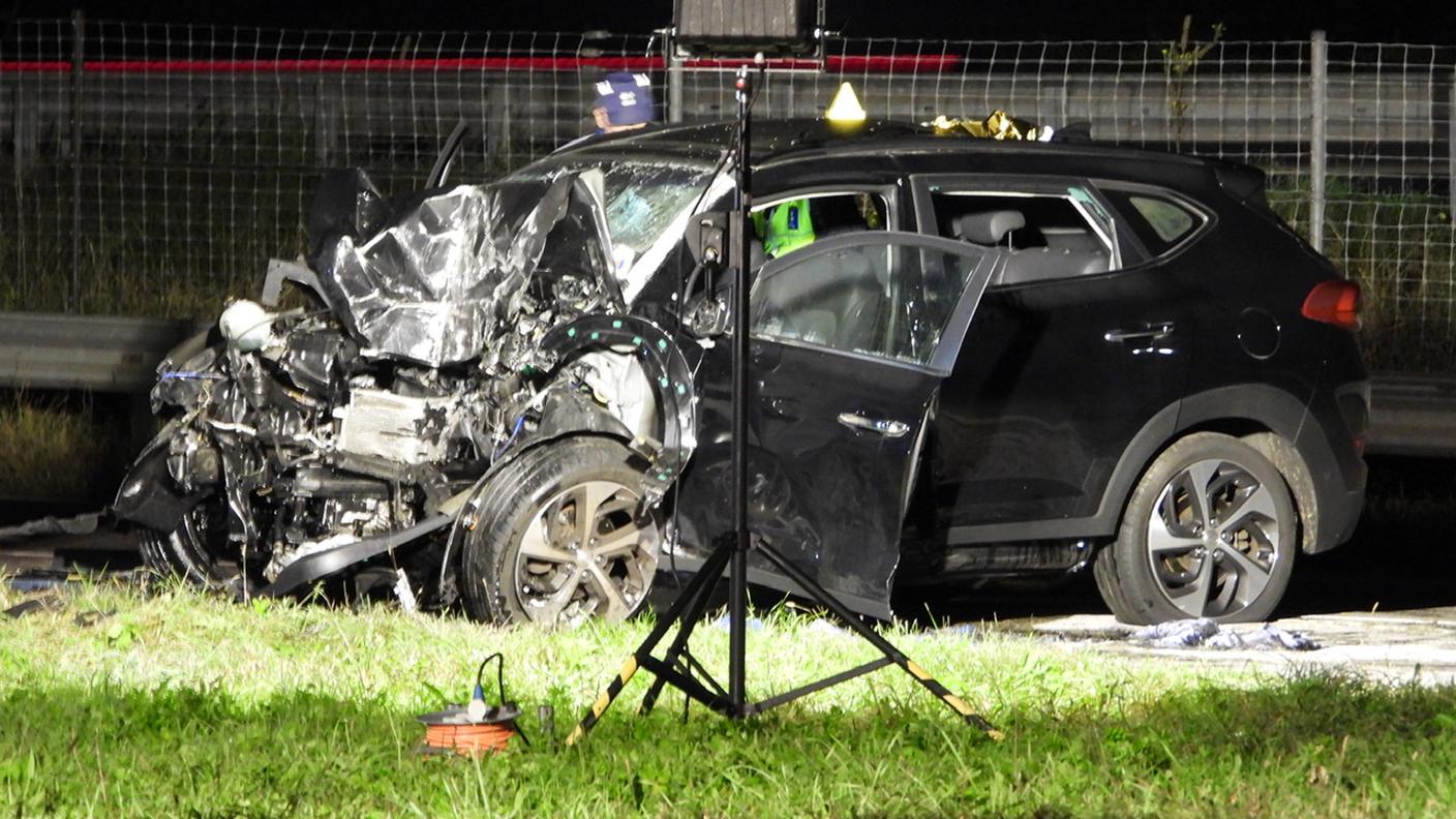 Un'immagine scattata sul luogo dell'incidente
