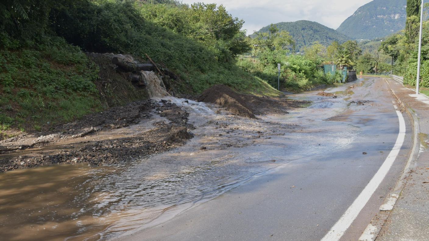 La strada ostruita dopo il forte temporale.jpeg