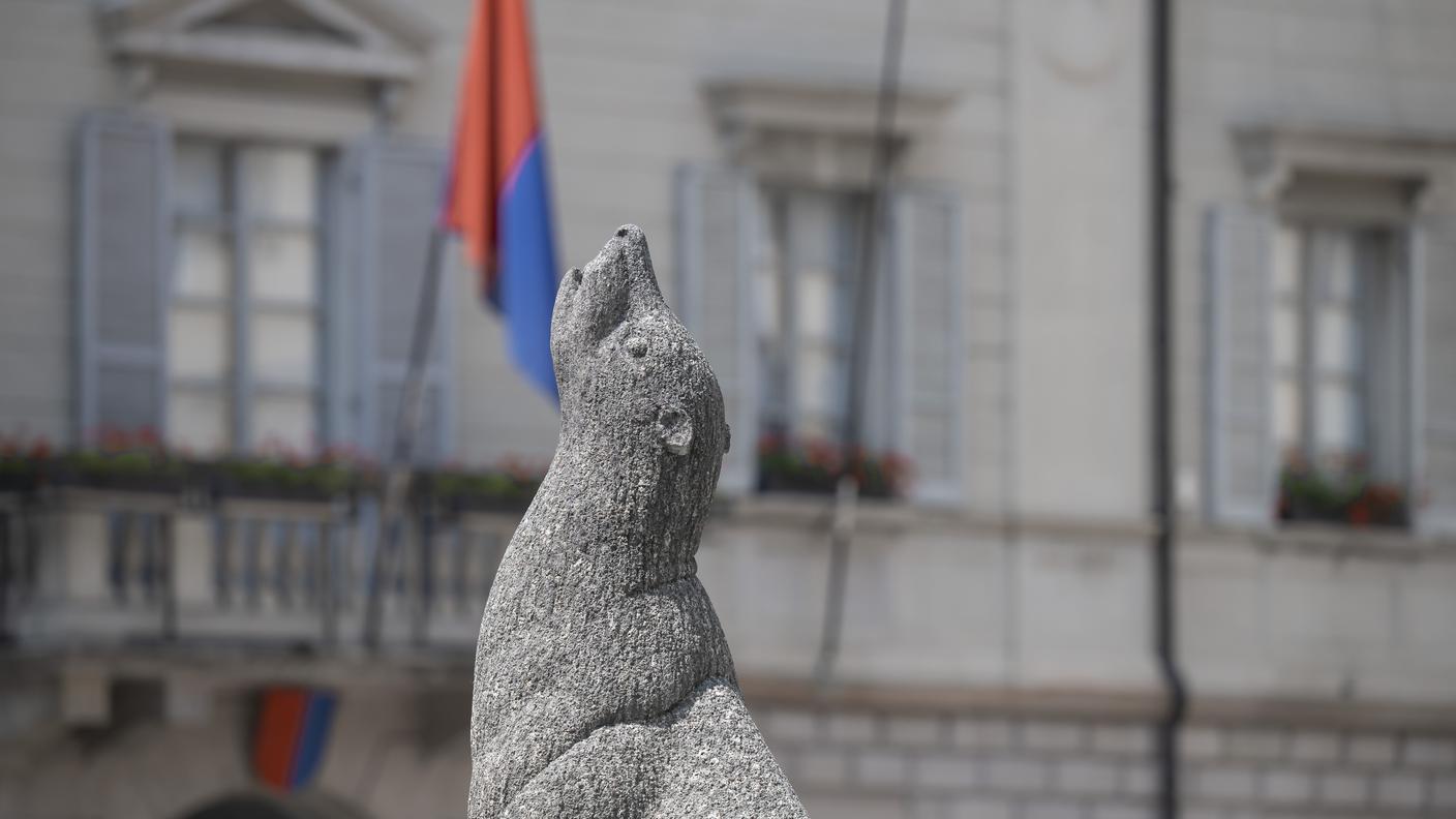 Fontana della foca in Piazza Governo a Bellinzona.
