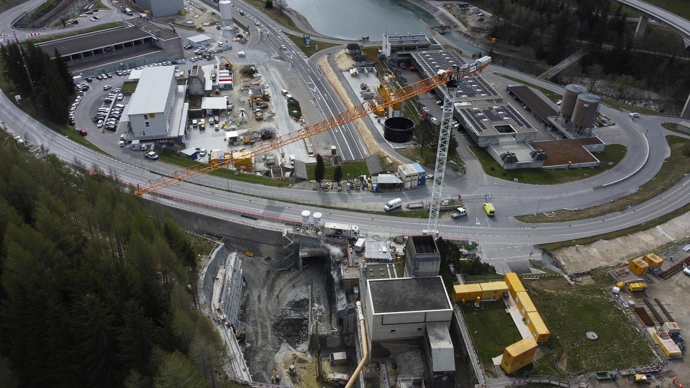 Una veduta aerea del cantiere