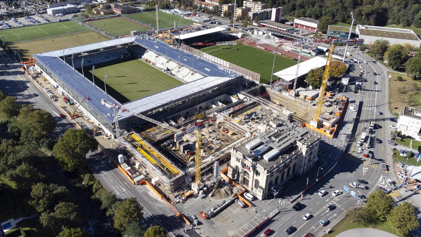 Una veduta panoramica del cantiere