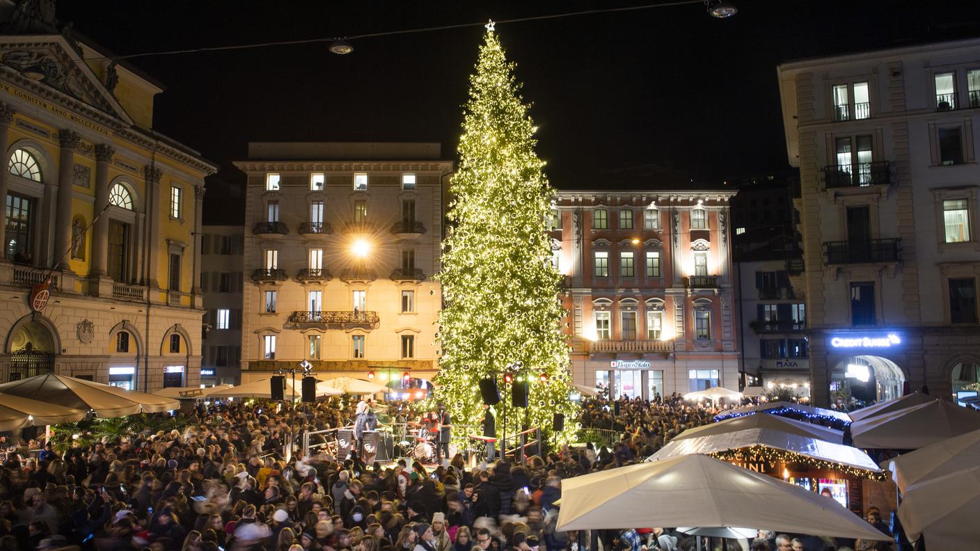 L'albero in Piazza della Riforma a Lugano