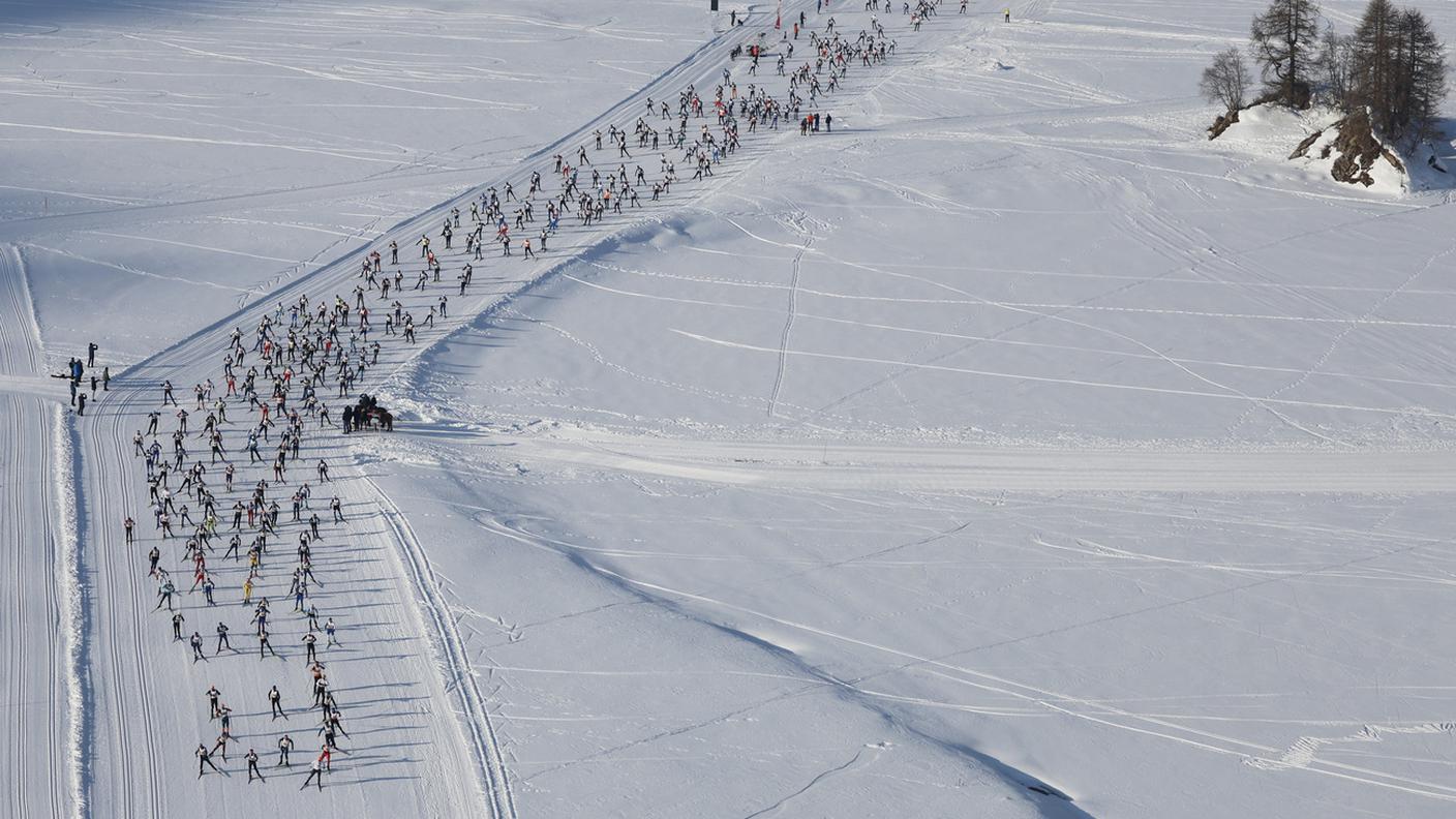 Atleti in gara alla maratona engadinese