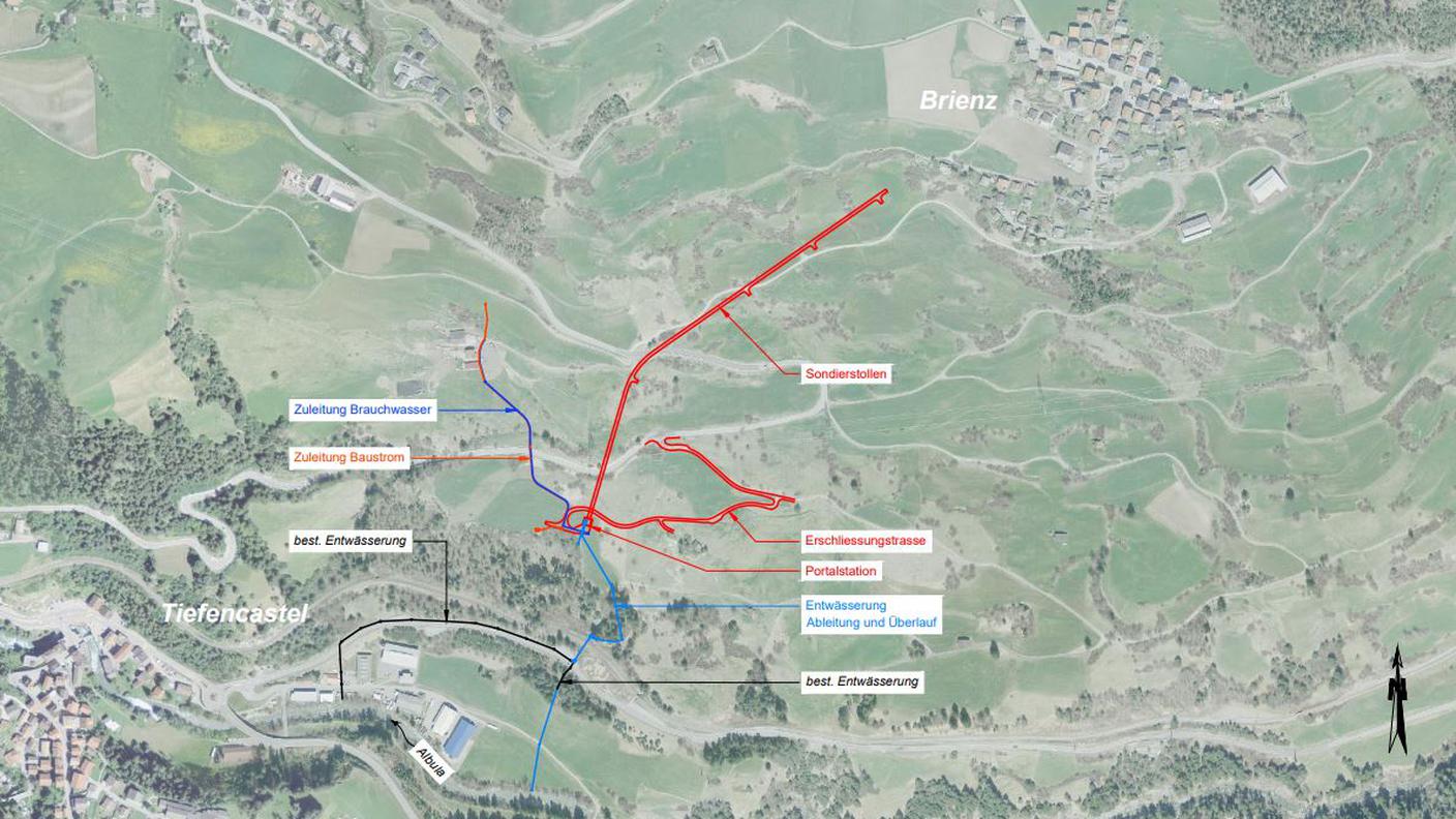 I piani dell'intervento previsto a Brienz