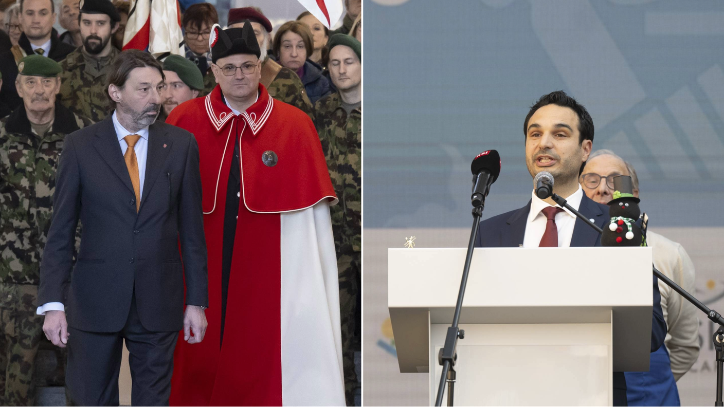 Il sindaco di Lugano Michele Foletti (a sinistra), e quello di Locarno Nicola Pini.