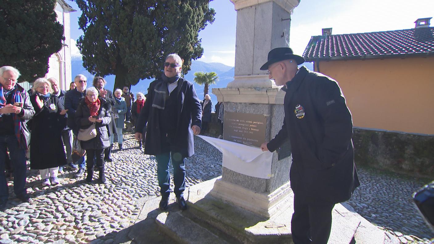 La targa viene scoperta a Brissago, sabato 31 gennaio 2026