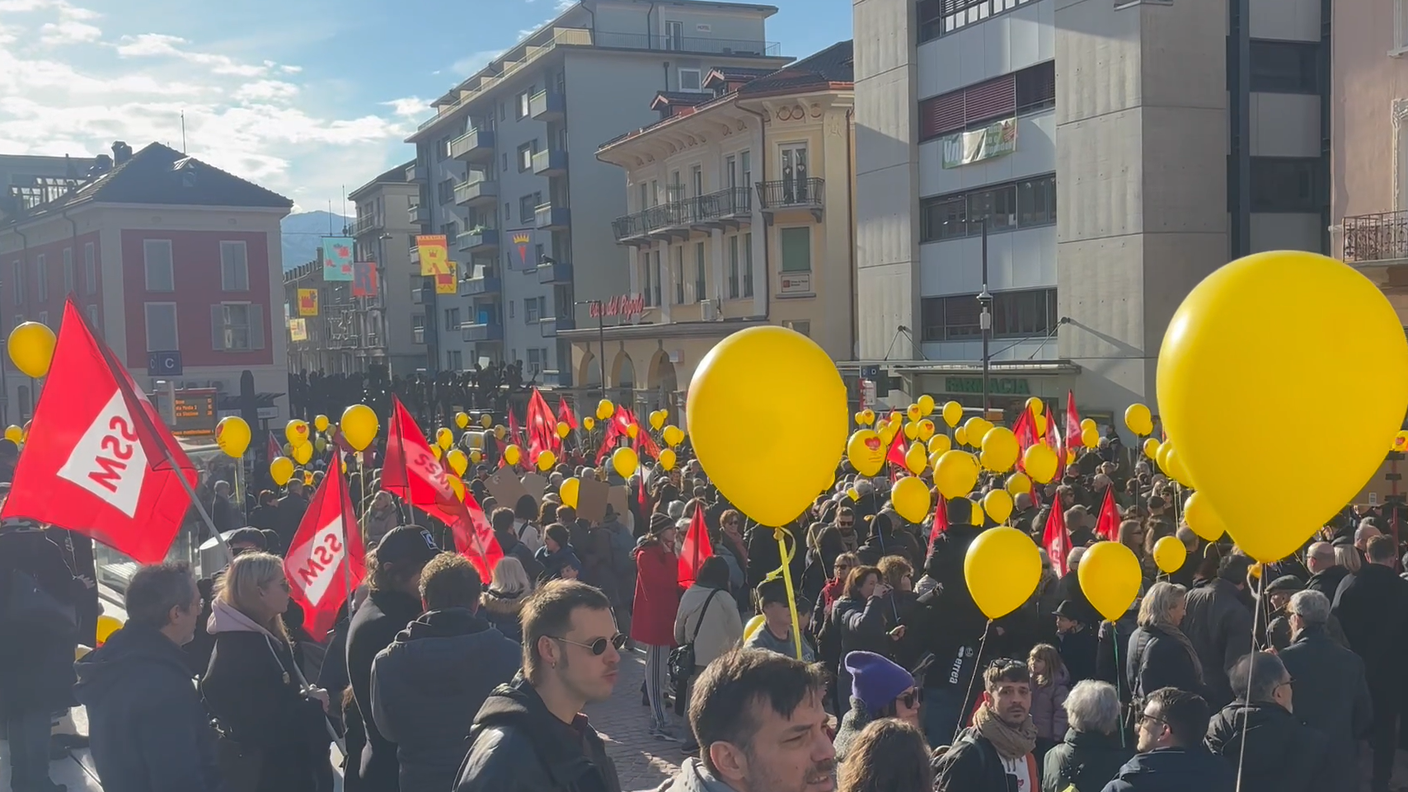 La manifestazione a Bellinzona