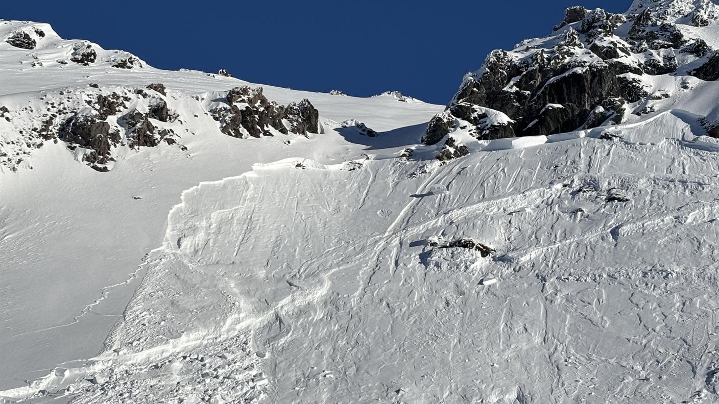 La valanga si è staccata sotto lo Schwarzhorn