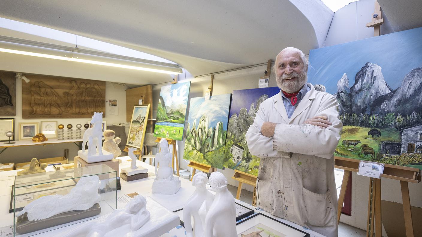 Casimiro Piazza nella sua scuola il 13 dicembre dello scorso anno