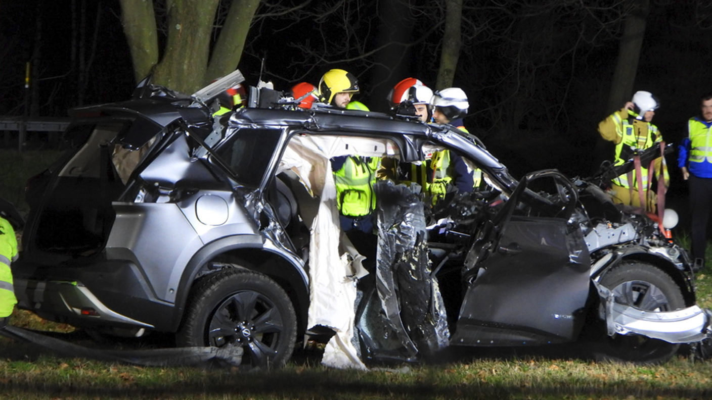 L'auto dopo essere stata estratta