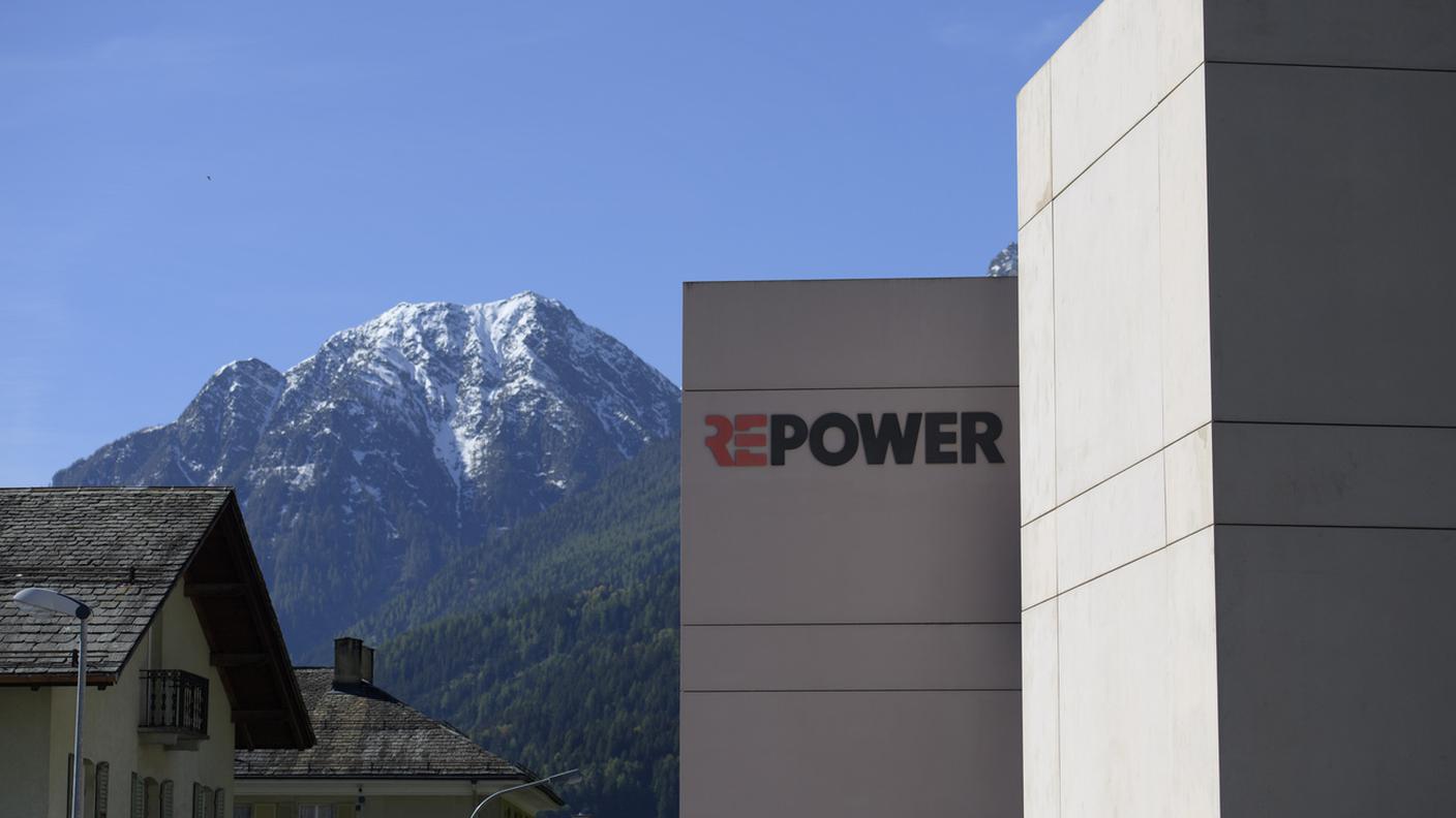 Vista della sede centrale della società energetica svizzera Repower, a Poschiavo