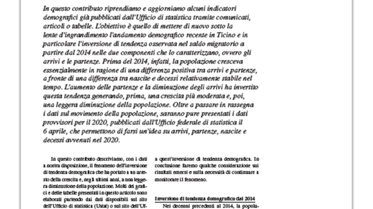 ll rapporto dell'USTAT