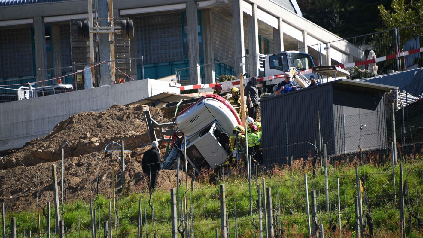 Il mezzo rovesciatosi