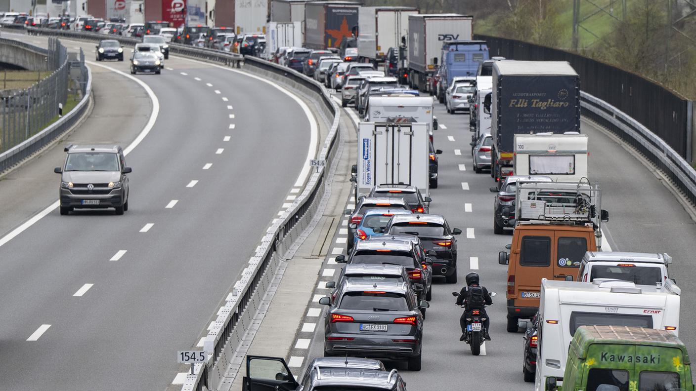 Traffico al portale nord del Gottardo