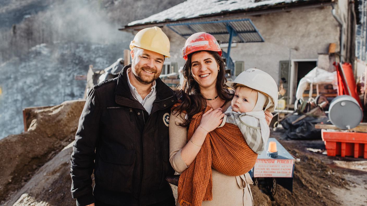 Désirée e Jeremy con il piccolo Ernesto