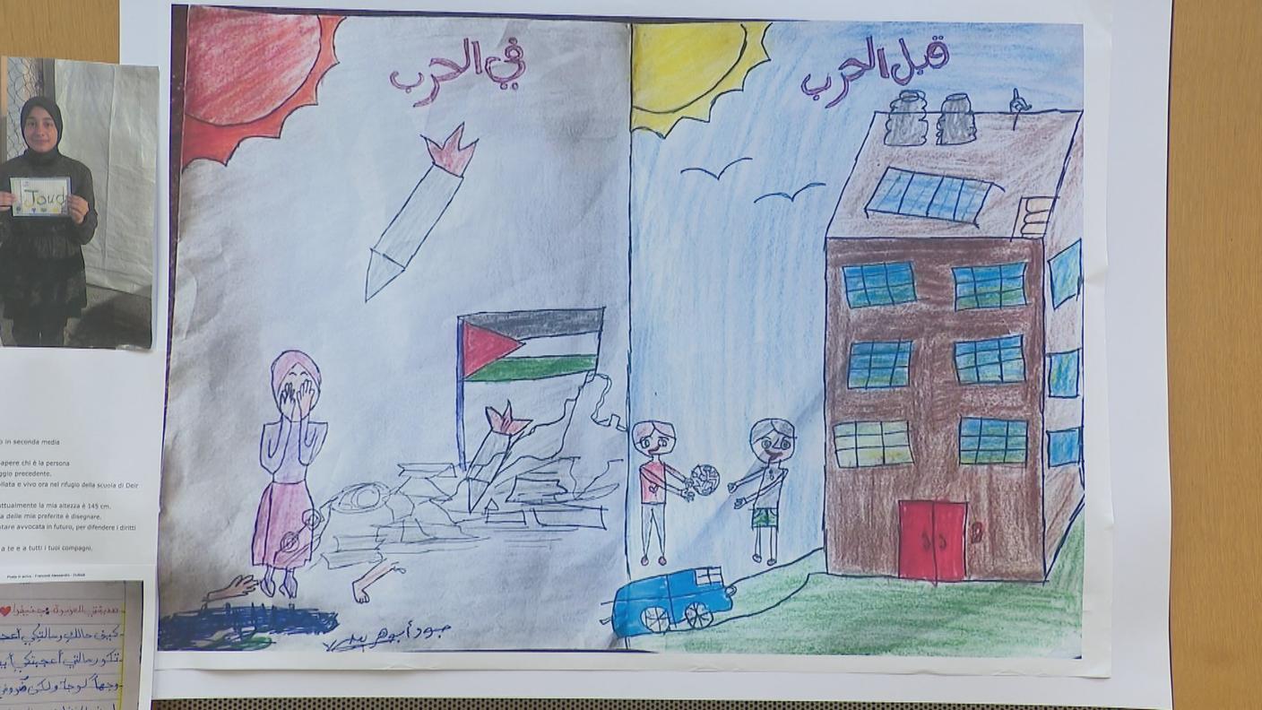 Uno dei disegni esposti nella mostra alla Scuola media di Viganello