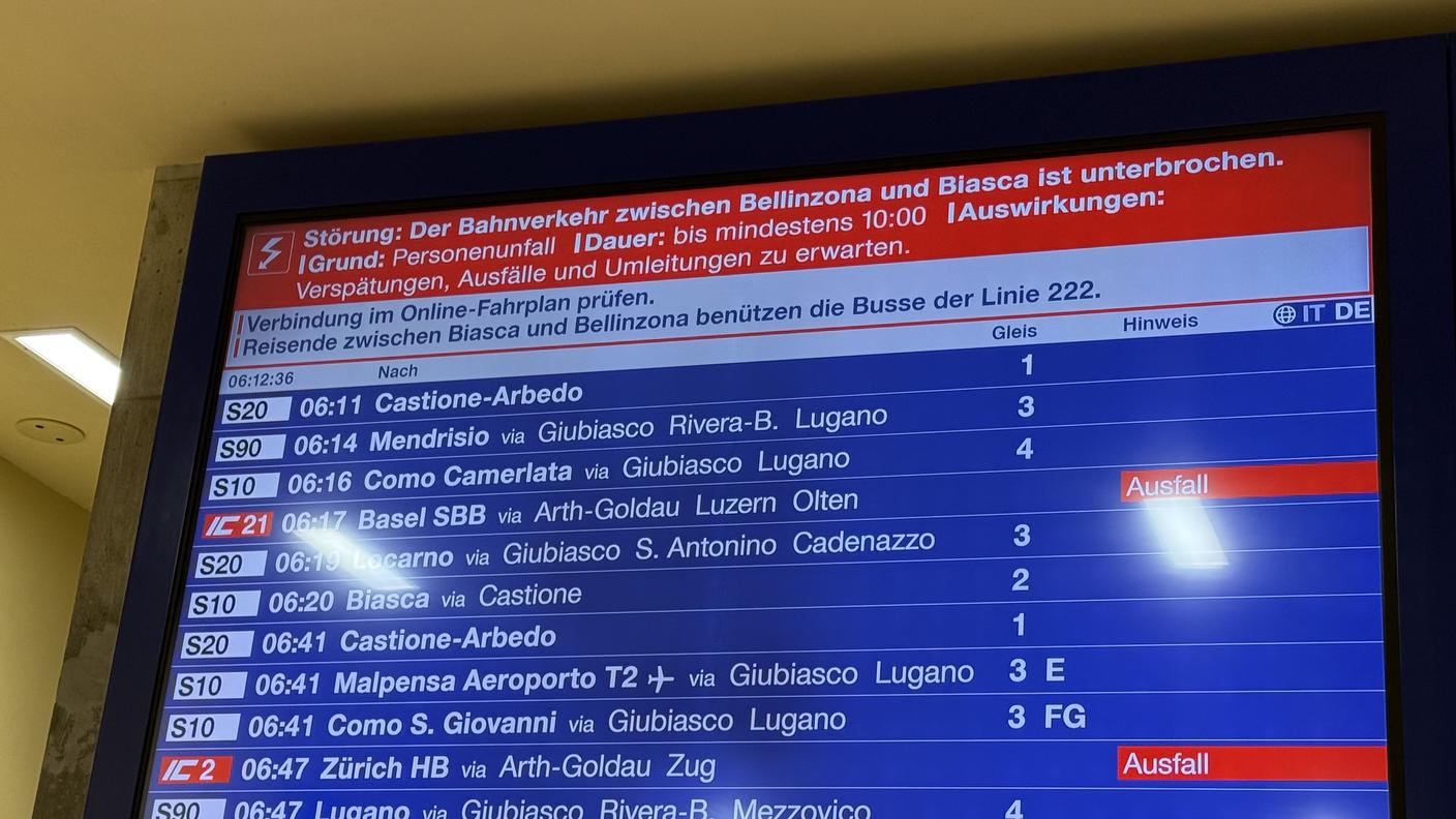 Disagi per la circolazione ferroviaria