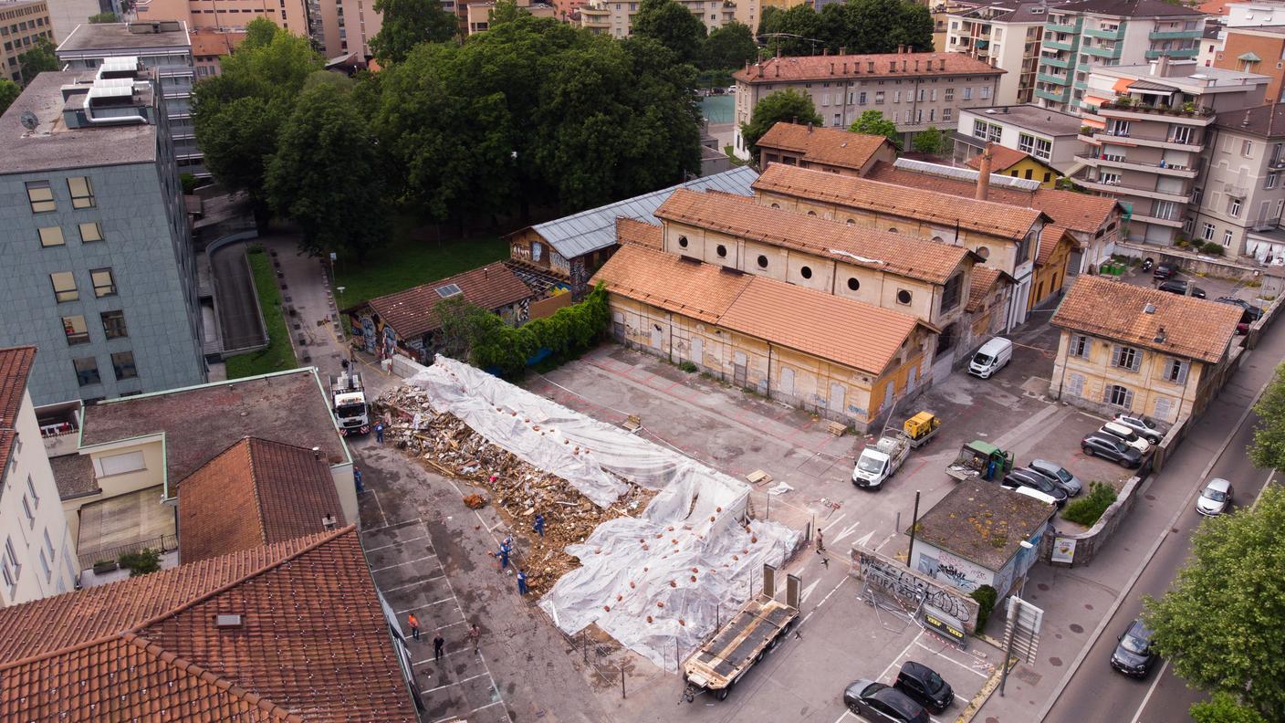 Le macerie dell'ex Macello di Lugano 