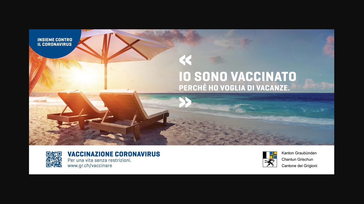 Una delle immagini della campagna grigionese "Io sono vaccinato perché...."