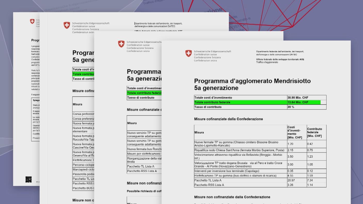 I Programmi d'agglomerato di Bellinzonese, Locarnese e Mendrisiotto promossi a Berna