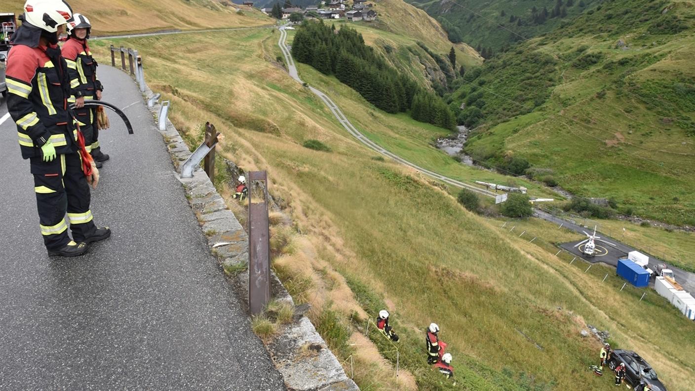 Il luogo dell'incidente sull'Oberalpstrasse