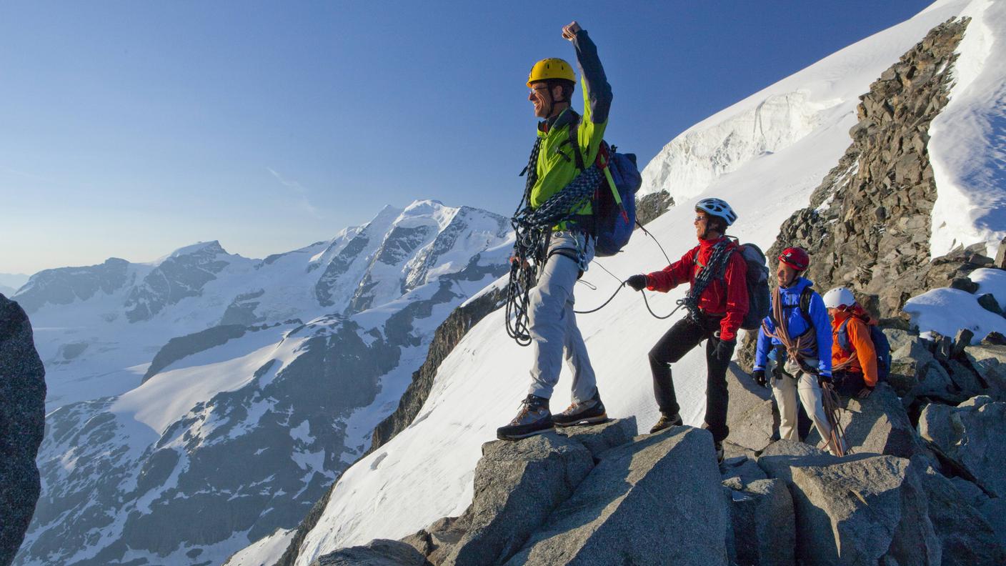 Regione del Bernina: salita al Piz Morteratsch, Svizzera.