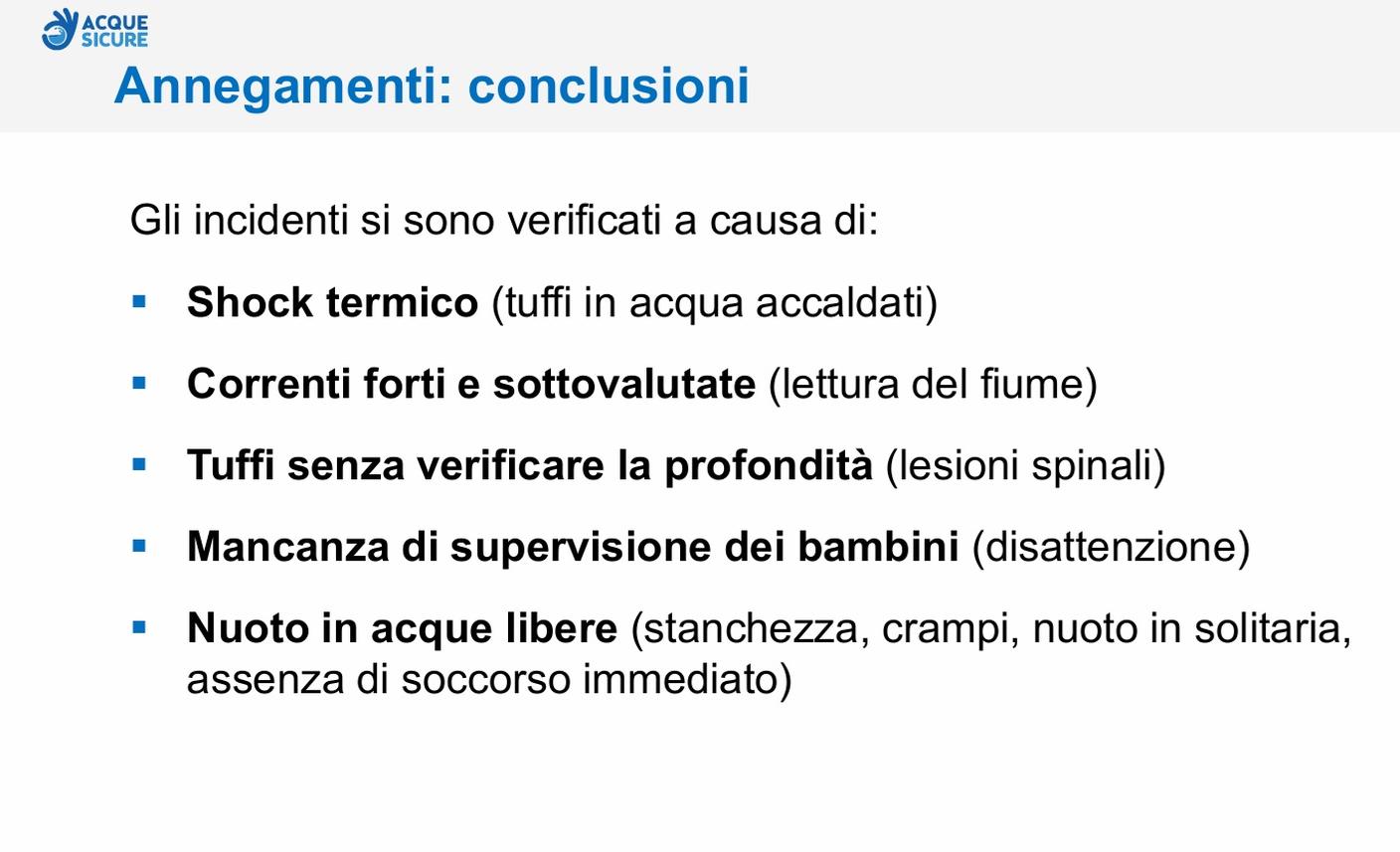 Le cause di annegamento nel 2025 in Ticino