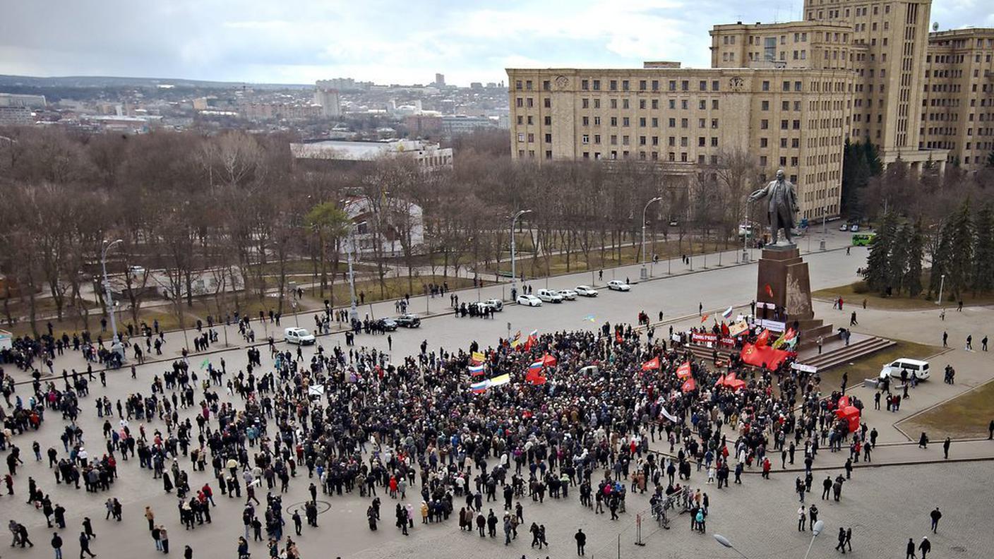 I pro-russi in piazza il 15 marzo
