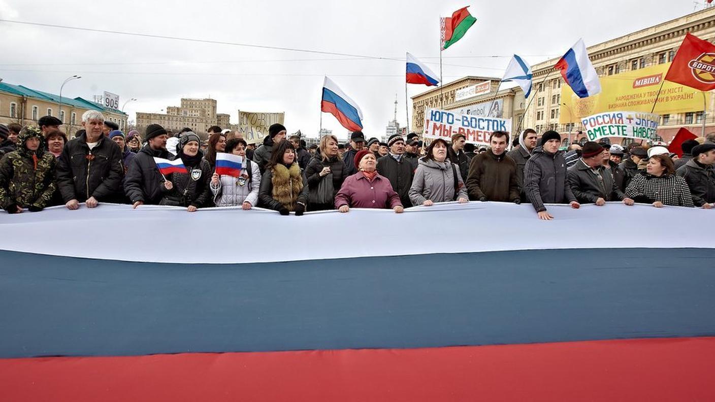 I pro-russi in piazza il 15 marzo