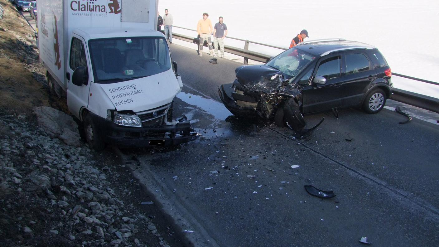 I due veicoli coinvolti nell'incidente a Silvaplana