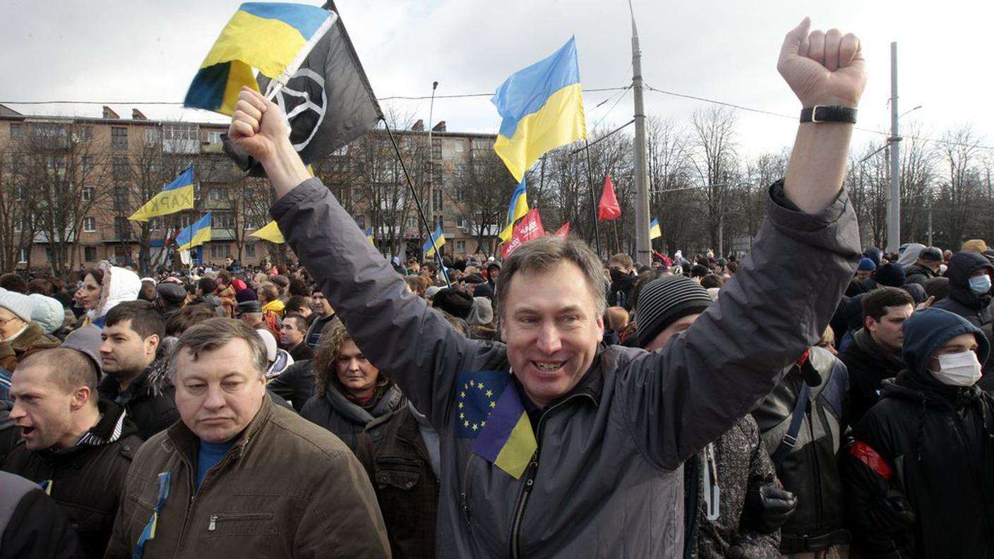 La manifestazione del 22 febbraio, la gioia per la partenza di Viktor Ianukovich