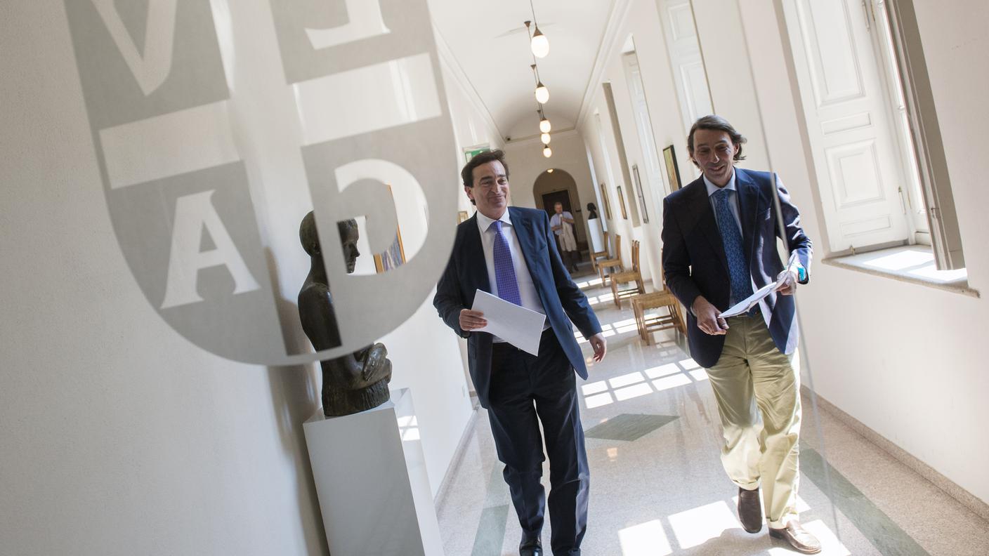 Il sindaco Marco Borradori con il capo dicastero finanze Michele Foletti