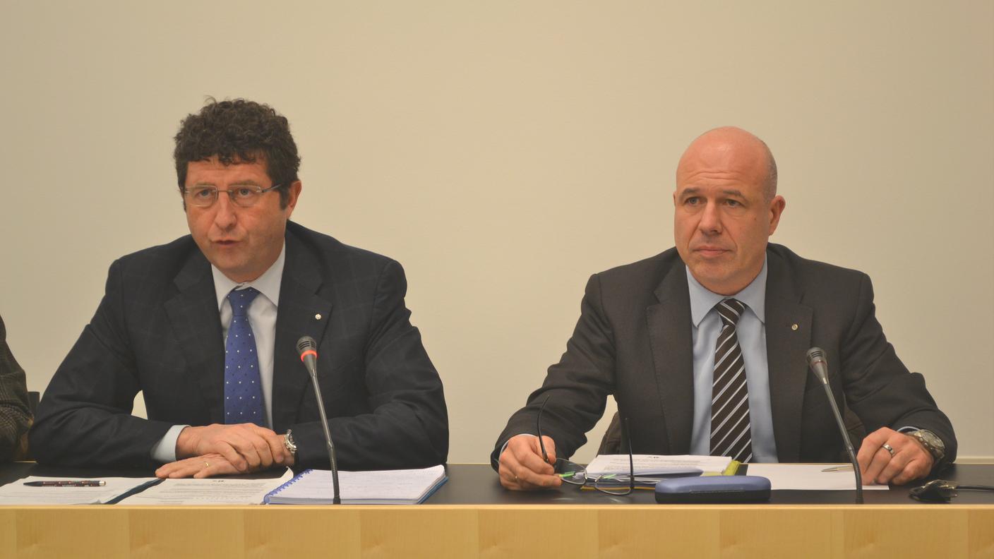 Beltraminelli e Regazzi oggi in conferenza stampa a Bellinzona