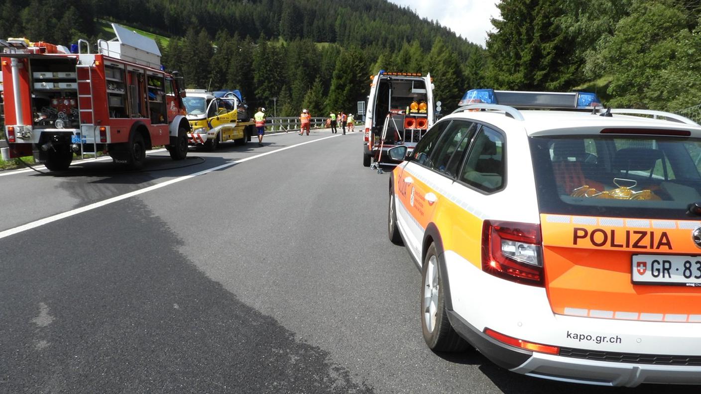 Il luogo dell'incidente nei pressi di Pian San Giacomo (GR)