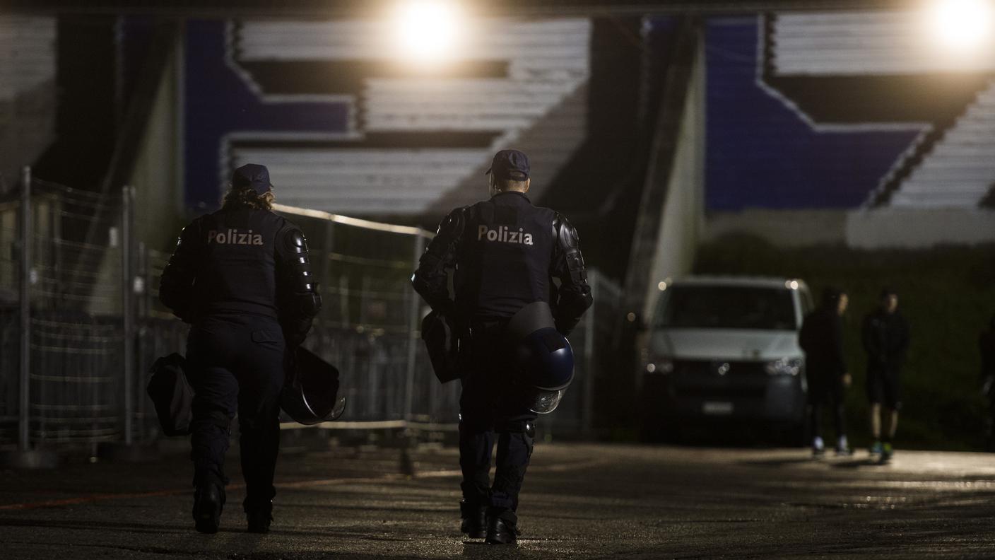 Ingente dispositivo di sicurezza martedì sera alla stadio dell'HCAP, presente anche il sostituto procuratore capo Andrea Pagani