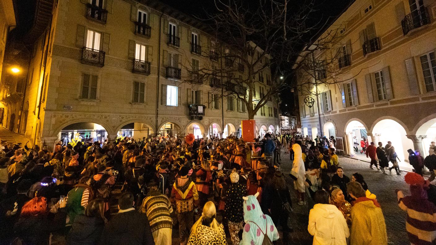 Una foto scattata sabato sera a Bellinzona