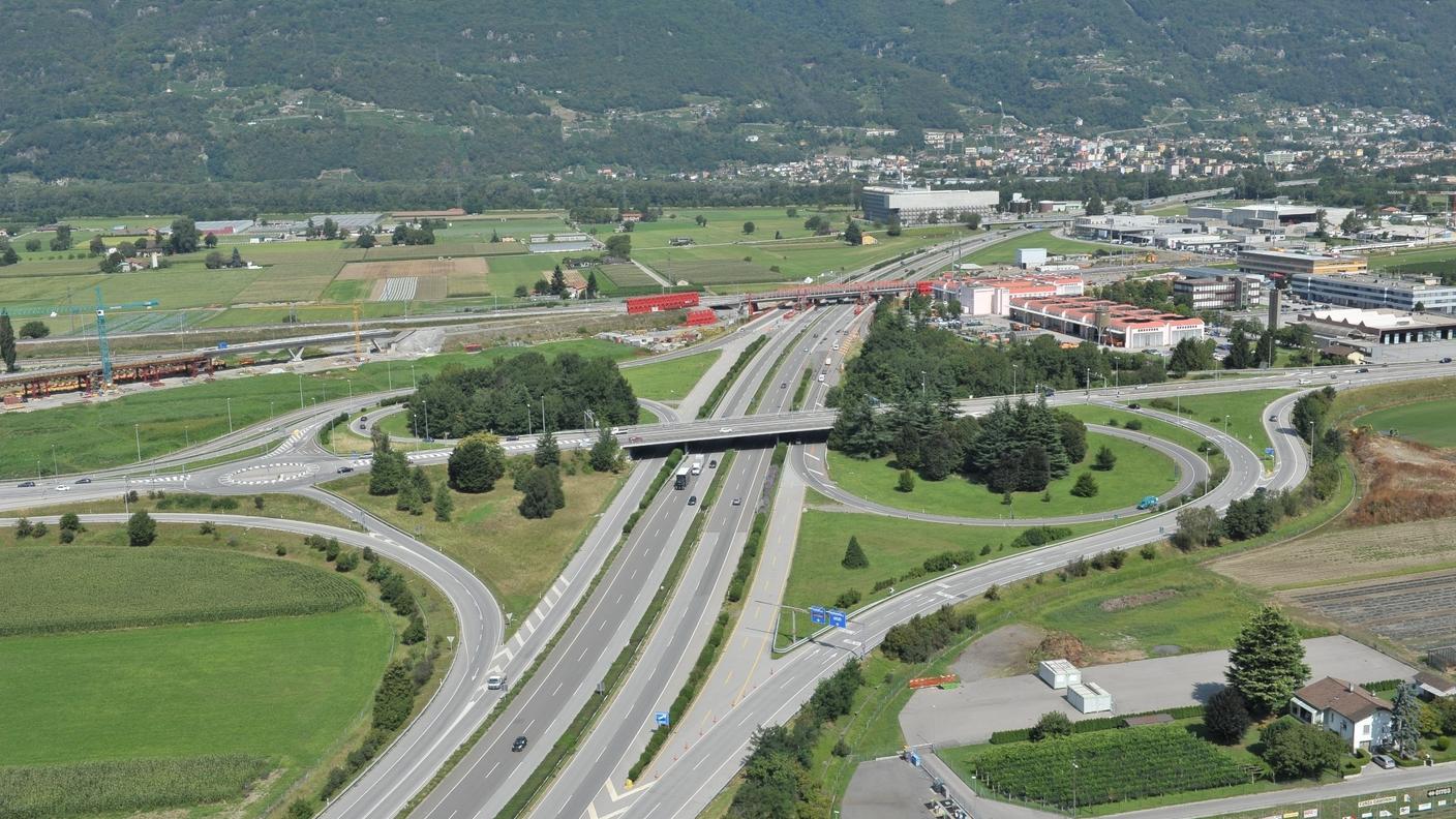 Lo svincolo di Bellinzona sud dell'A2