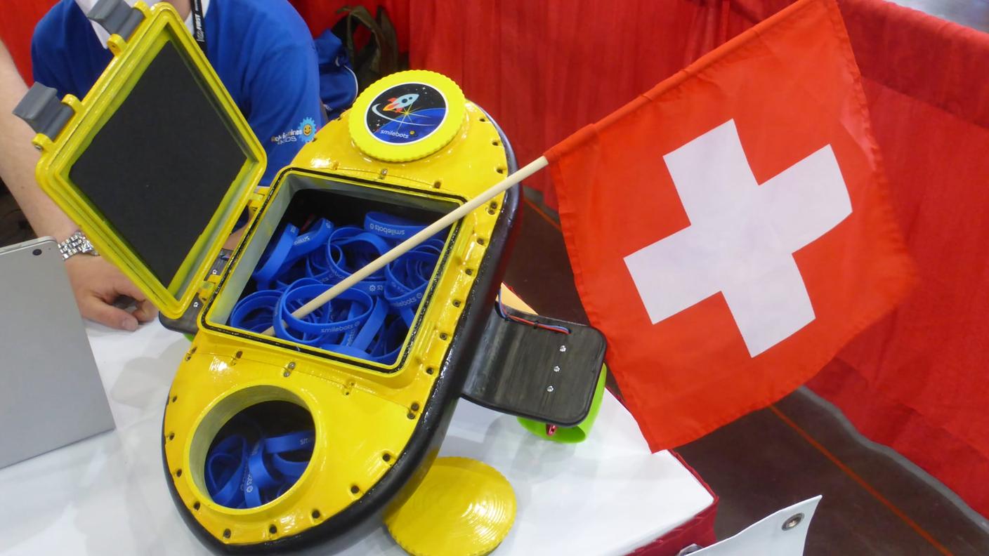 Il robot è un sistema di trasporto mezzi lacustre costruito con i prodotti LEGO Education