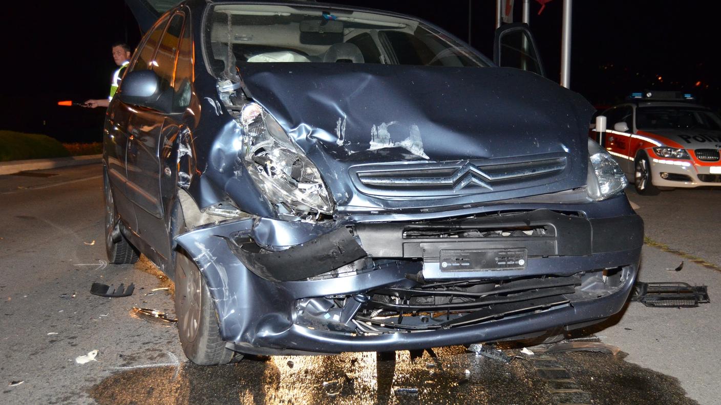 La vettura ticinese coinvolta nell'incidente a Genestrerio