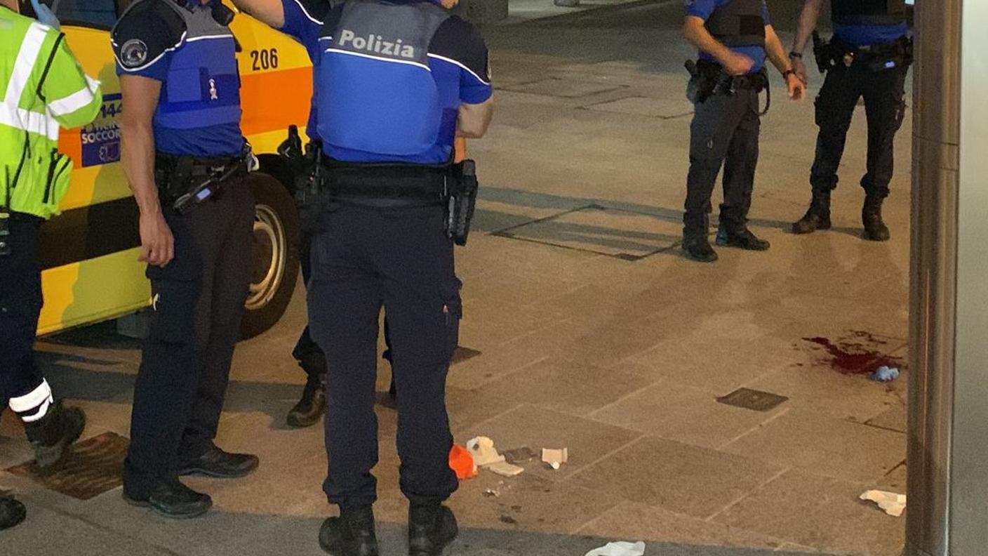 La polizia sul luogo dell'aggressione