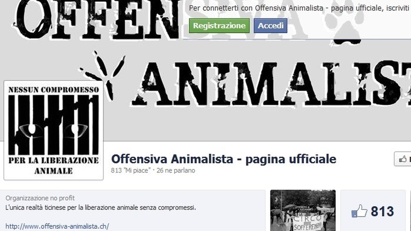 La pagina Facebook di Offensiva Animalista