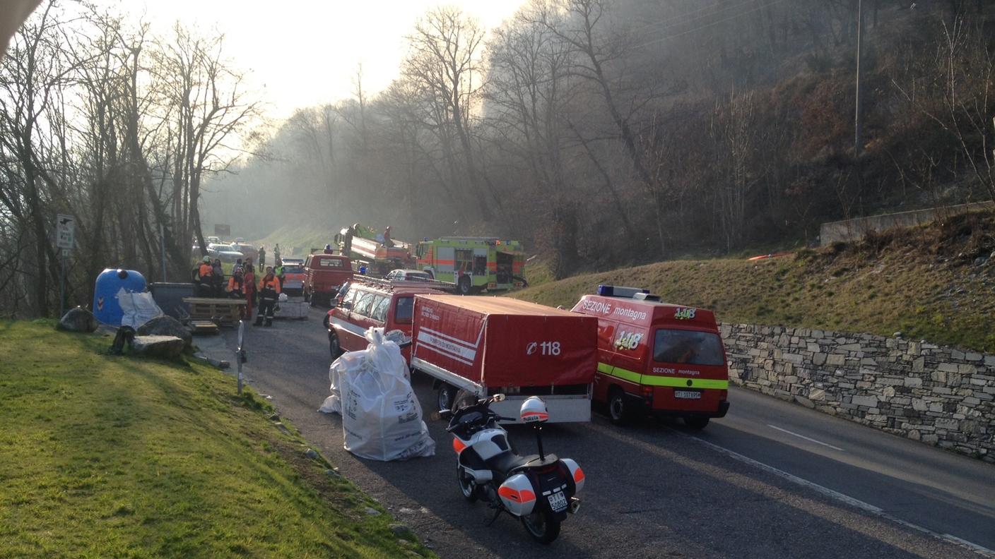 Pompieri in azione in Onsernone