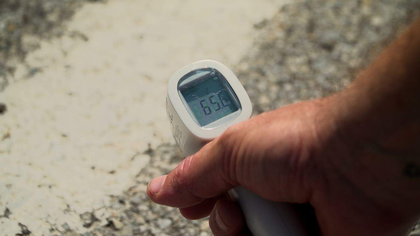 Misurazione temperatura dell'asfalto