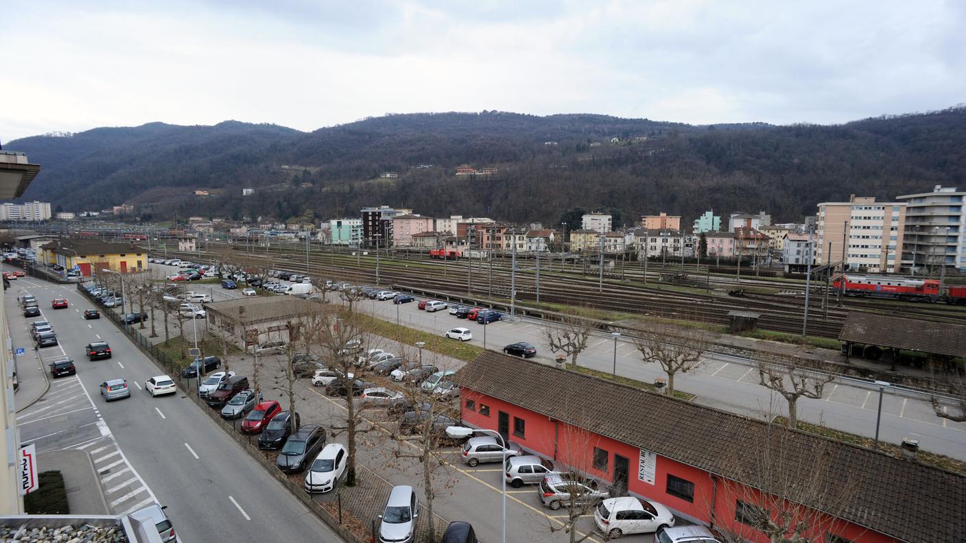 Il sedime in Viale Manzoni a Chiasso, dove dovrebbe sorgere il TrenHotel