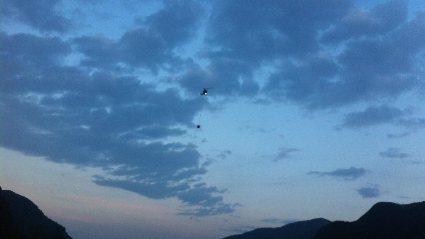 Elicottero in azione in Valle Onsernone