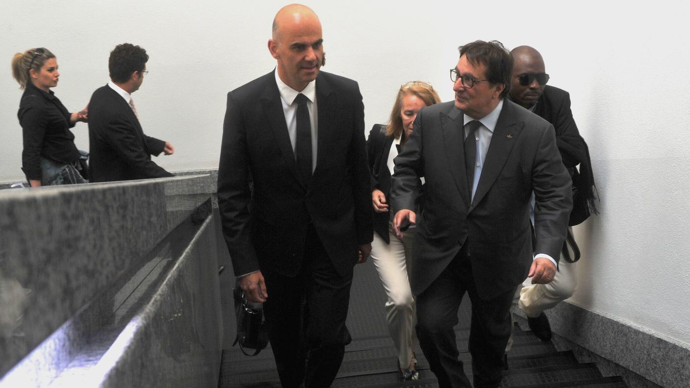 Alain Berset prima della conferenza all'USI di Lugano
